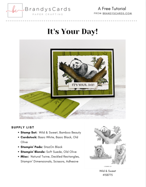 Wild & Sweet Cards Panda PDF Tutorial